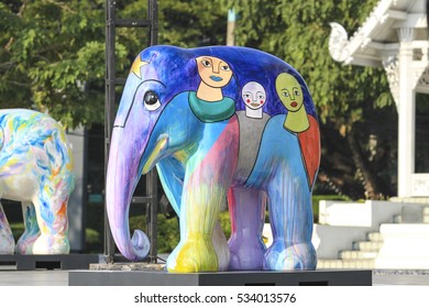 CHIANGMAI,THAILAND Dec 12,2016:Elephant Parade Is A Social Enterprise That Elephants In Asia. Which Will Have Its 10th Anniversary At Chiangmai,thailand