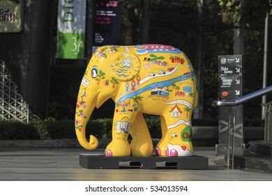 CHIANGMAI,THAILAND Dec 12,2016:Elephant Parade Is A Social Enterprise That Elephants In Asia. Which Will Have Its 10th Anniversary At Chiangmai,thailand