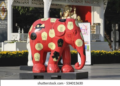 CHIANGMAI,THAILAND Dec 12,2016:Elephant Parade Is A Social Enterprise That Elephants In Asia. Which Will Have Its 10th Anniversary At Chiangmai,thailand