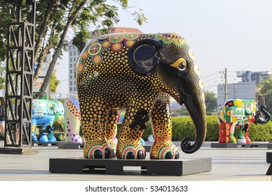 CHIANGMAI,THAILAND Dec 12,2016:Elephant Parade Is A Social Enterprise That Elephants In Asia. Which Will Have Its 10th Anniversary At Chiangmai,thailand