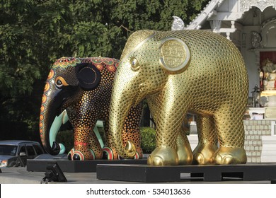 CHIANGMAI,THAILAND Dec 12,2016:Elephant Parade Is A Social Enterprise That Elephants In Asia. Which Will Have Its 10th Anniversary At Chiangmai,thailand