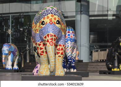 CHIANGMAI,THAILAND Dec 12,2016:Elephant Parade Is A Social Enterprise That Elephants In Asia. Which Will Have Its 10th Anniversary At Chiangmai,thailand