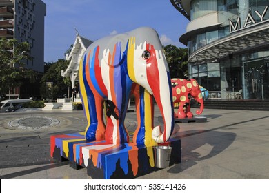 CHIANGMAI,THAILAND Dec 12,2016:Elephant Parade Is A Social Enterprise That Elephants In Asia. Which Will Have Its 10th Anniversary At Chiangmai,thailand