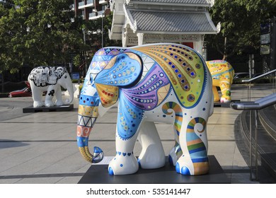 CHIANGMAI,THAILAND Dec 12,2016:Elephant Parade Is A Social Enterprise That Elephants In Asia. Which Will Have Its 10th Anniversary At Chiangmai,thailand