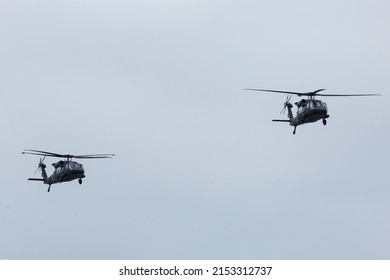 Chiayi Taiwan 13rd August 2021
Two UH-60M Black Hawk Rescue Helicopters, Which Belong To Taiwan Air Rescue Group, Were Returning To Chiayi Air Force Base After A Regular Garrison At Songshan Airport.