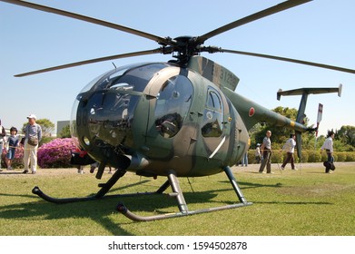 Chiba, Japan - April 28, 2007:Japan Ground Self-Defense Force Hughes / Kawasaki OH-6D Cayuse Light Observation Helicopter.