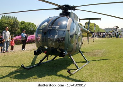 Chiba, Japan - April 28, 2007:Japan Ground Self-Defense Force Hughes / Kawasaki OH-6D Cayuse Light Observation Helicopter.