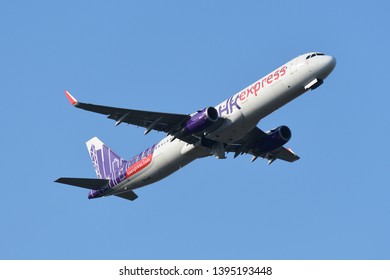 Chiba, Japan - May 05, 2019:HK Express Airbus A321-200 (B-LEI) Passenger Plane.