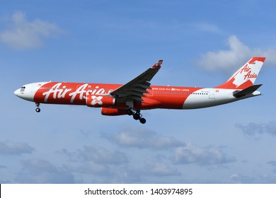 Chiba, Japan - May 18, 2019:AirAsia X Airbus A330-300 (HS-XTB) Passenger Plane.