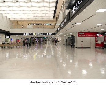 Chiba,Japan-June 23, 2020: Quiet And Empty Narita International Airport Terminal 2 Arrival Floor