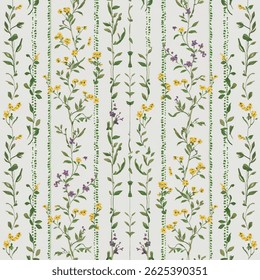 a chic flower pattern with vertical stripes and floral elements. contemporary floral design for clothing, textiles, wallpaper, and fabric. The striped design is vintage