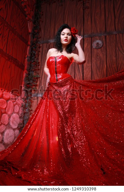 Chic Girl Black Hair Decorated By Stock Photo Edit Now 1249310398