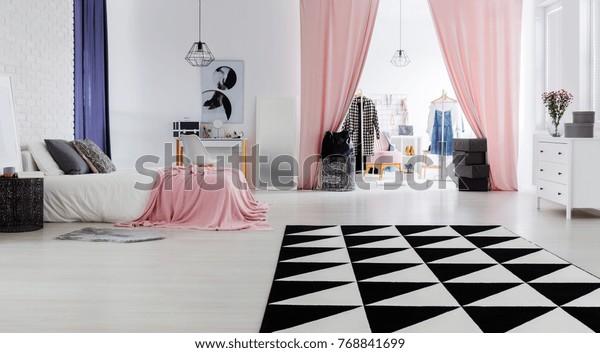 Chic Modern Interior Design Female Bedroom Stock Photo Edit Now