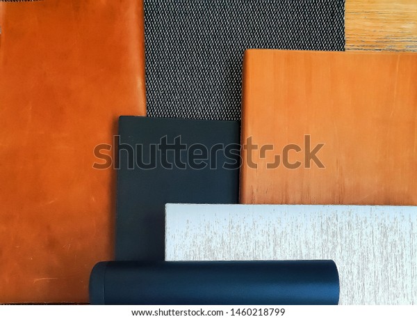 Chic Multiple Interior Materials Moodboard Stock Photo Edit