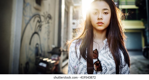 Chic Youth Culture Urban Scene Woman Concept