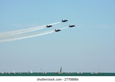 Chicago Air And Water Show Over Lake Michigan