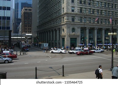 CHICAGO - APRIL 21: Busy City Street Corner Of Adams And Michigan On April 21, 2008 In Chicago, Illinois. The Windy City Is The Third Largest City In The U.S. And Is A Worldwide Center Of Commerce.