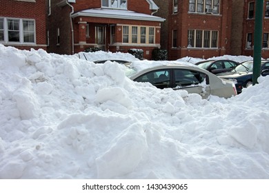 Chicago Blizzard 2011, Cars In The Snow On City Streets