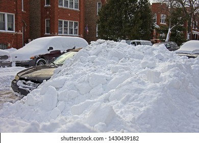 Chicago Blizzard 2011, Cars In The Snow On City Streets