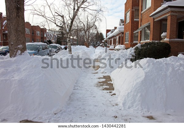 Chicago Blizzard 2011 Piles Snow On Stock Photo (Edit Now