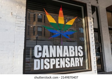 Chicago - Circa April 2022: Legal Weed And Cannabis Dispensary. In 2020, Recreational Pot And Marijuana Were Legalized In Illinois.