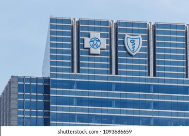 Chicago - Circa May 2018: Blue Cross Blue Shield Headquarters Signage And Logo. Blue Cross Blue Shield Is A Federation Of Health Insurance Organizations I