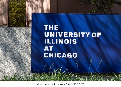 Chicago - Circa May 2021: University Of Illinois At Chicago Entrance. UIC Is Adjacent To Downtown And Is Largest University In The Chicago Area.