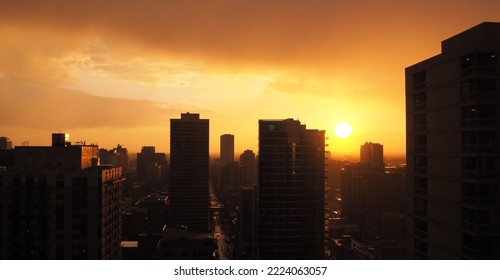 Chicago City skyline looking like a movie scene - Shutterstock ID 2224063057