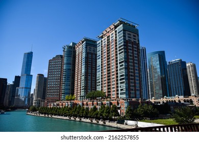 A Chicago Cityscape That Was Taken From The Chicago River Bridge 