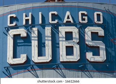 Chicago Cubs Sign At Wrigley Field Not Registered Logo