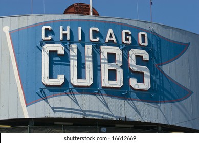 Chicago Cubs sign at Wrigley Field not registered logo