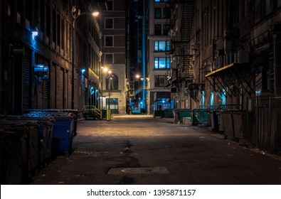 Chicago Downtown Alley At Night