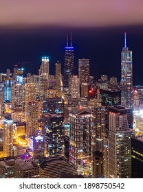 Chicago Downtown Night Time View