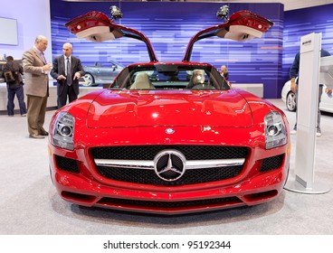 CHICAGO - FEB 9: A Gull Wing Mercedes Benz SL On Display At The 2012 Chicago Auto Show Media Preview On February 9, 2012 In Chicago, Illinois.