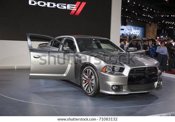CHICAGO -\
FEBRUARY 12: Dodge Challenger presentation at the Annual Chicago\
Auto Show February 12 2011 in Chicago,\
IL.