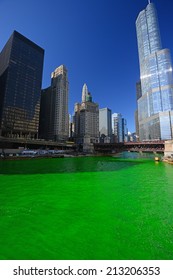 Chicago Green River During Saint Patrick Day