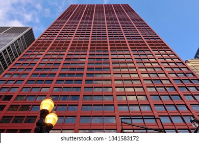 CHICAGO, IL -24 FEB 2019-  View Of The CAN Center (the Big Red), A High-rise Building Located At 333 South Wabash Avenue In The Central Business District Of Chicago, Illinois.