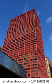 CHICAGO, IL -24 FEB 2019-  View Of The CAN Center (the Big Red), A High-rise Building Located At 333 South Wabash Avenue In The Central Business District Of Chicago, Illinois.