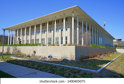 CHICAGO, IL -26 APR 2019- View Of The Harris School Of Public Policy On The Campus Of The University Of Chicago, Located In The Hyde Park Neighborhood Of Chicago, Illinois.