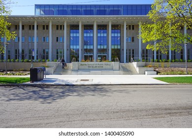 CHICAGO, IL -26 APR 2019- View Of The Harris School Of Public Policy On The Campus Of The University Of Chicago, Located In The Hyde Park Neighborhood Of Chicago, Illinois.