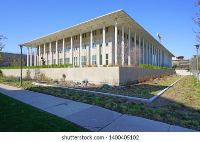 CHICAGO, IL -26 APR 2019- View Of The Harris School Of Public Policy On The Campus Of The University Of Chicago, Located In The Hyde Park Neighborhood Of Chicago, Illinois.