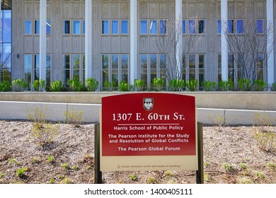 CHICAGO, IL -26 APR 2019- View Of The Harris School Of Public Policy On The Campus Of The University Of Chicago, Located In The Hyde Park Neighborhood Of Chicago, Illinois.