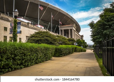 CHICAGO, IL - 8/31/19: The Surroundings Of Soldier Field Are Empty On A Day Without A Bears Football Game.