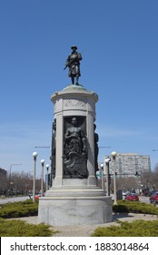 Chicago, IL April 20, 2020, Victory Monument Of Bronzeville Dedicated To The World War One African American Eighth Regiment Of The Illinois National Guard