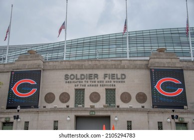 Chicago, IL April 24, 2021, Soldier Field Exterior With Chicago Bears Logo