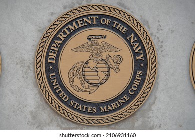 Chicago, IL, April 24, 2021, Gold Seal Of The United States Department Of The Navy United States Marine Corps Logo