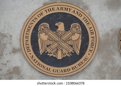 Chicago, IL, April 24, 2021, Gold Seal Of The United States Department Of The Army And The Air Force National Guard Bureau Logo