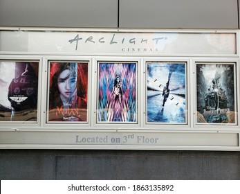 Chicago, IL August 23, 2020, Movie Posters Outside An ArcLight Theater With Posters Of Movies Delayed Or Went Straight To Streaming Due To The COVID-19 Coronavirus Pandemic