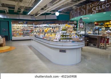 CHICAGO, IL - CIRCA MARCH, 2016: inside of Whole Foods Market. Whole Foods Market Inc. is an American supermarket chain.