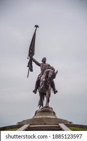 Chicago, IL December 11, 2020, General John Logan Monument In Grant Park, Site Of 1968 Democratic National Convention Protests